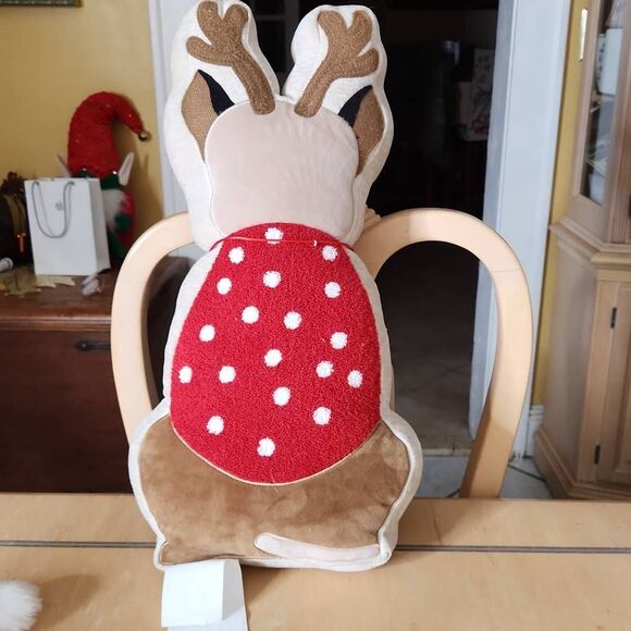 Christmas reindeer dog large pillow named Buddy - Picture 2 of 2